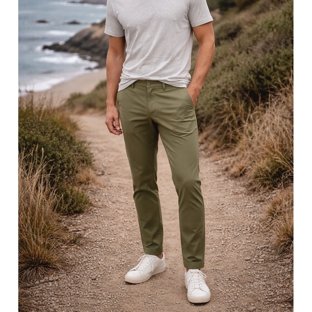Kit + Ace Navigator Commute Pants Slim Fit 32x32 Sage Tech Travel Chino $220‎